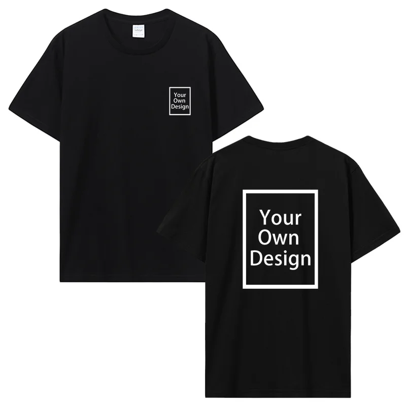 Custom Cotton Customized Print Short Sleeve T Shirt Summer Tops Tees DIY Your Like Photo Or Logo Cotton T-shirt Men Clothing photo 1