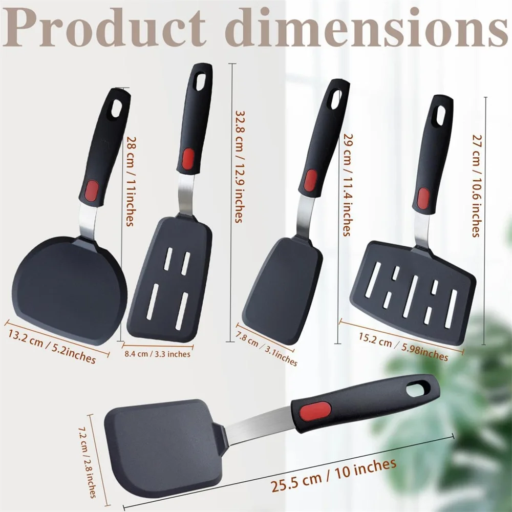 Silicone Spatula for Non Stick Pots High-temperature Resistant High Quality Stir Spring Steel Fry Spatula Tools Kitchen Utensils photo 2