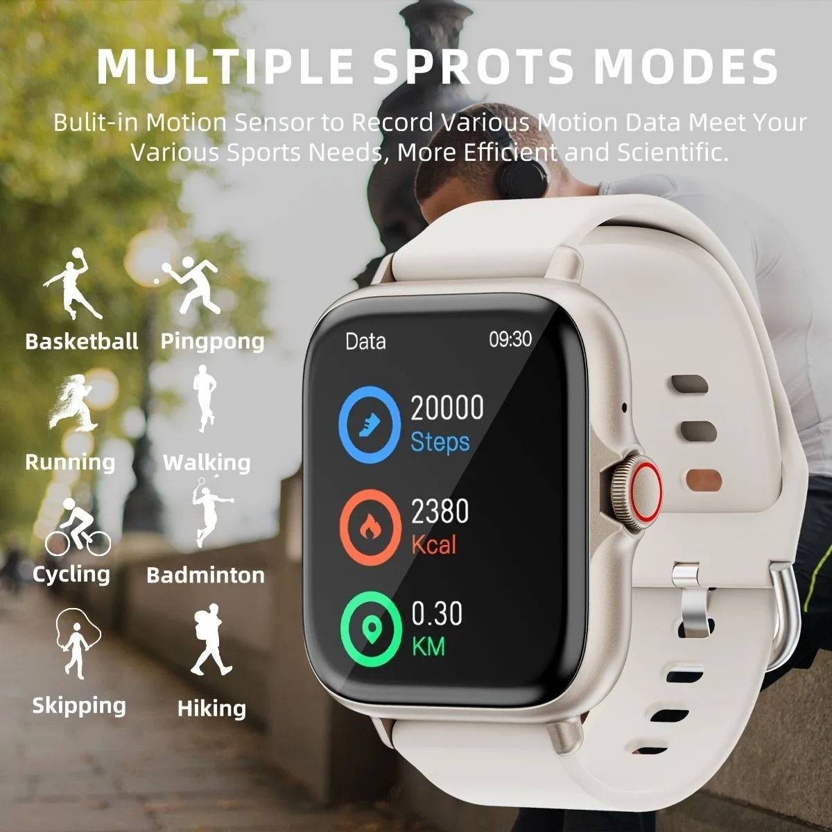 Make/Answer Call Smartwatch, with Multi-Sport Modes, Wireless Call and Answer, Pedometer, Information Alerts, SportSmart Fitness photo 2