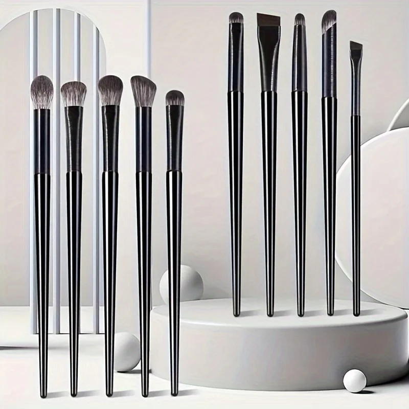 Unscented All-Skin Type Oval Brush Eye Makeup Set, Nylon Bristles, Detailing Eyeshadow Brushes with ABS Plastic Handles photo 4