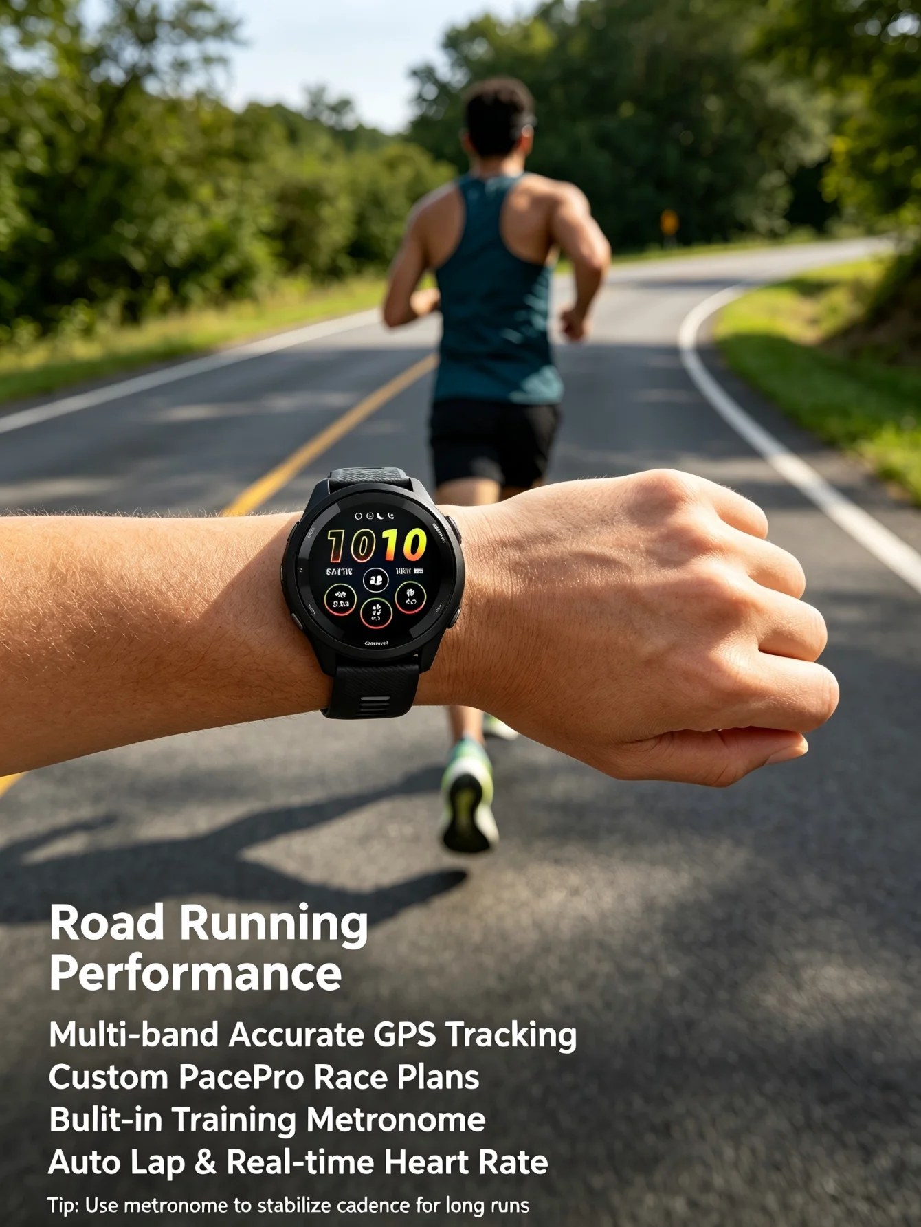 Garmin Forerunner 265 Outdoor GPS Smartwatch, Multi-Band Navigation with Topo Map, Altimeter Compass, 24/7 Health Tracking SpO2 Sleep Monitor, Cycling Running Hiking Triathlon photo 6