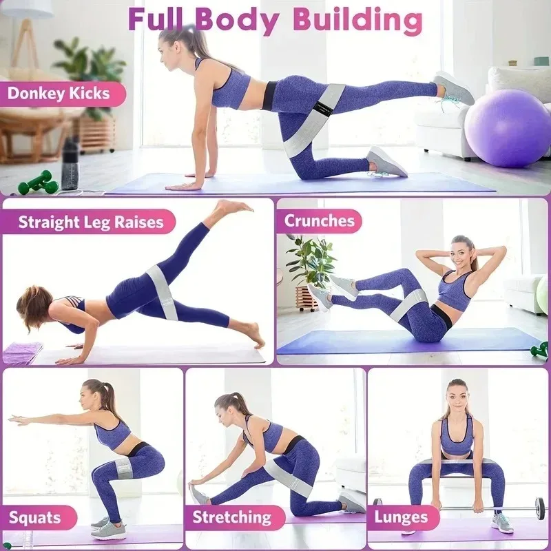 Basic Fabric Resistance Hip Booty Bands Glute Squat Circle Stretch Fitness Strips Loops Yoga Gym Equipment photo 6