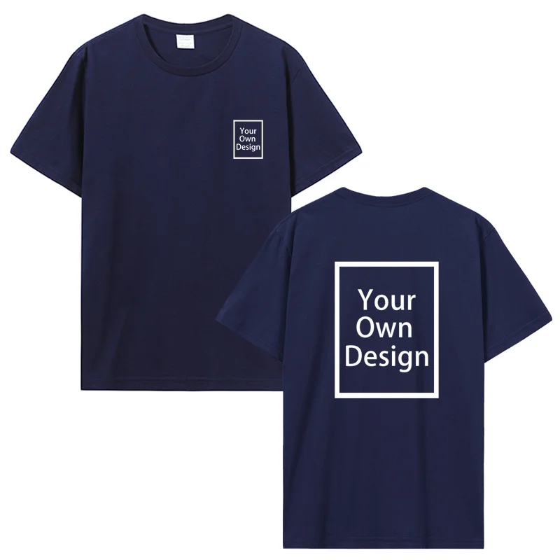 Custom Cotton Customized Print Short Sleeve T Shirt Summer Tops Tees DIY Your Like Photo Or Logo Cotton T-shirt Men Clothing photo 3