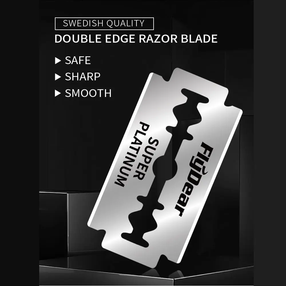 Stainless Steel Razor Blade Old-Fashioned Manual Double-Sided Razor Blade Hairdressing Barber Shop Tools photo 4