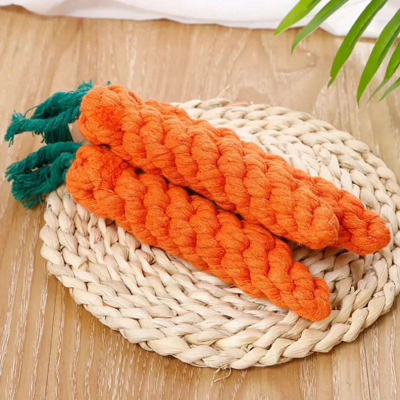 1pc Pet Knot Toy for Dog and Cat Carrot Shape Dog Chew Toys Cotton Rope Toys for Indoor Dogs Cat Toys Dog Accessories photo 4