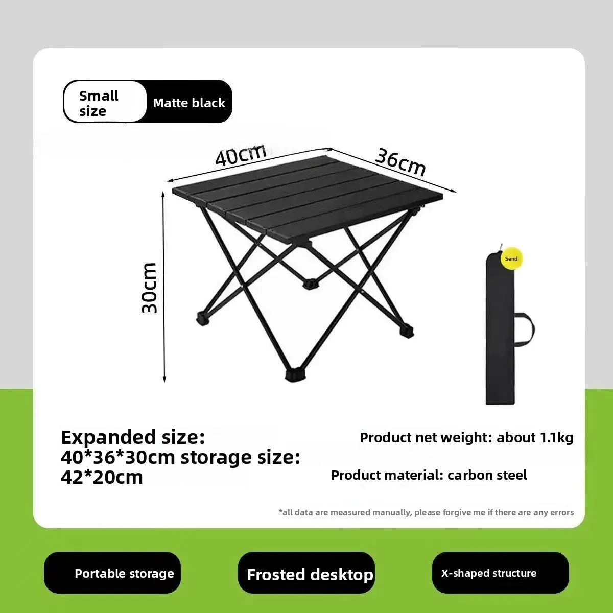 1pcSmall Portable Folding Stainless Steel Multifunctional Outdoor Camping Side Table for Beach Picnic BBQ Hiking Boating Cooking photo 6
