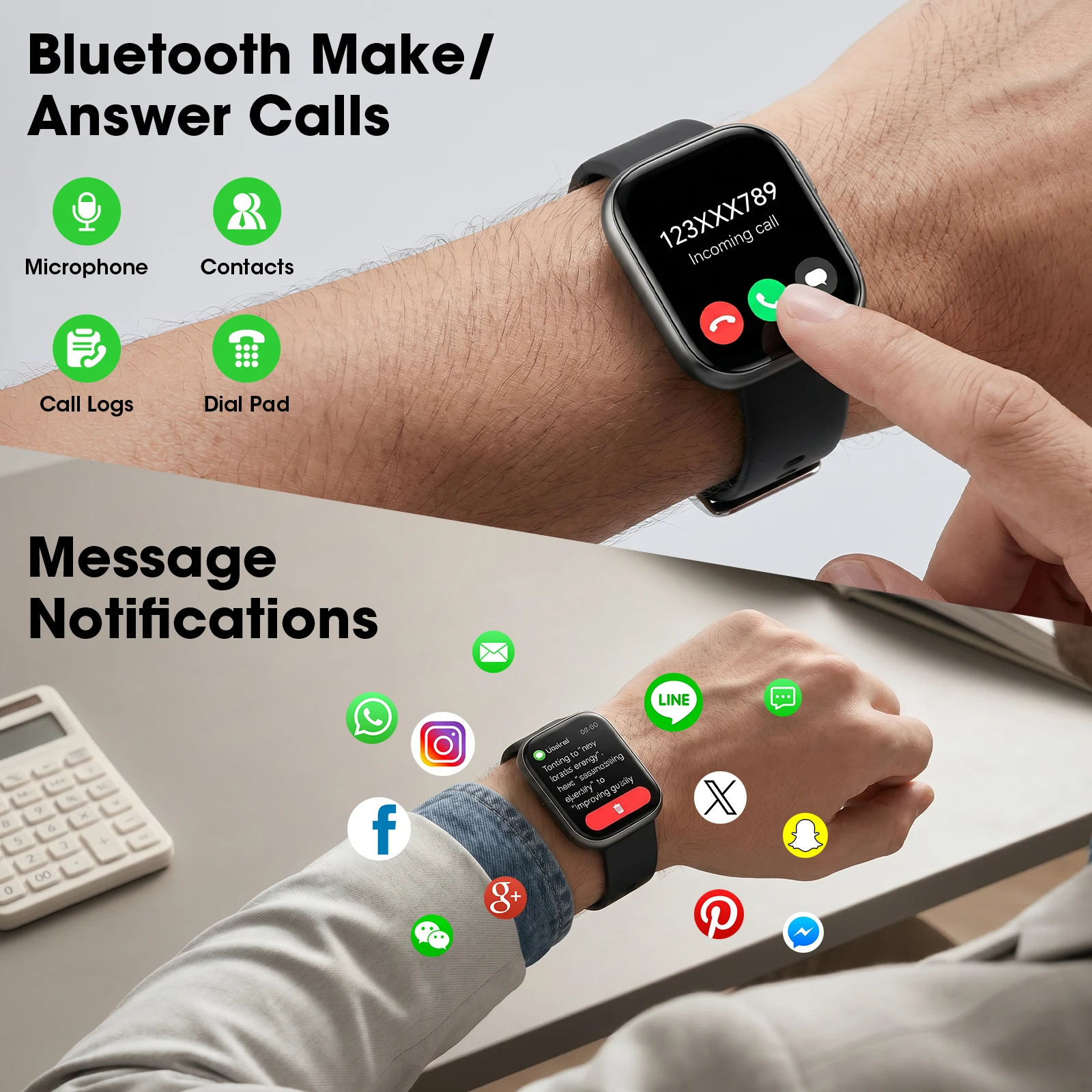 Smart Watch Bluetooth Call 1.83'' TFT Screen Gift Box Set IP67 Fitness Tracker Heart Rate SpO2 Sleep Monitor 230mAh For Men Women Android iOS photo 5