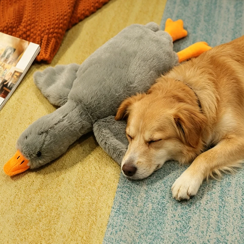 50cm Goose Plush Toy Soft Stuffed Pillow Cats Dogs Relax Pet Companion Anxiety-Relieving Dog Buddy Energy Release Gift for Pets photo 4