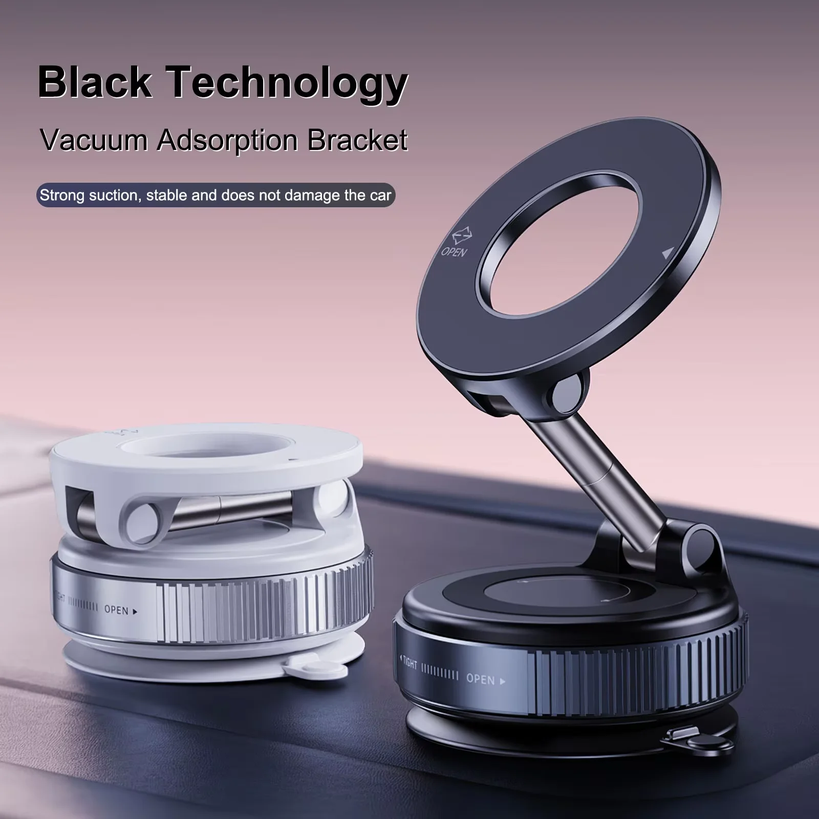 360° Rotating Vacuum Magnetic Car Phone Holder New Model Dashboard Glass Mount Multi-Scenario Automotive Navigation Stand photo 3