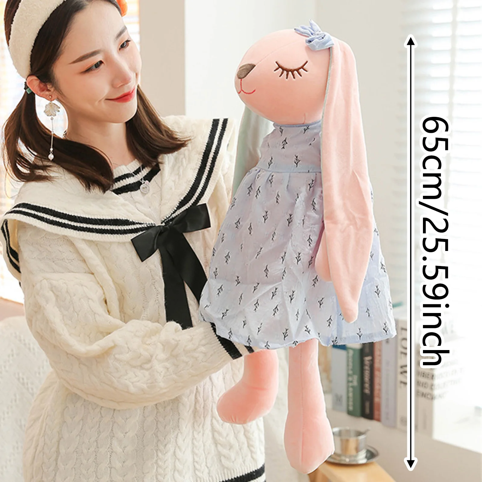 34/45/55cm Plush Rabbit Doll Cute Cartoon Plushies Throw Pillow Bunny Rabbit Stuffed Animal Toy for Baby photo 4