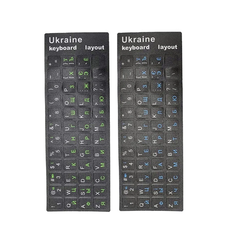 【K】Ukraine Language Ukrainian Keyboard Sticker Durable Alphabet Black Background For PC Laptop Accessorie Computer Keyboard photo 4