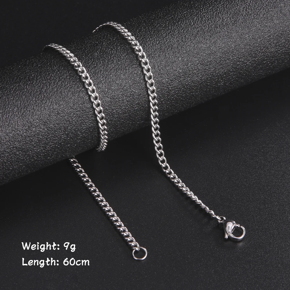 Skyrim Fashion 60cm Long Box Chain Necklace Men Stainless Steel Black Gold Color Link Chains Basic Punk Jewelry Wholesale photo 4