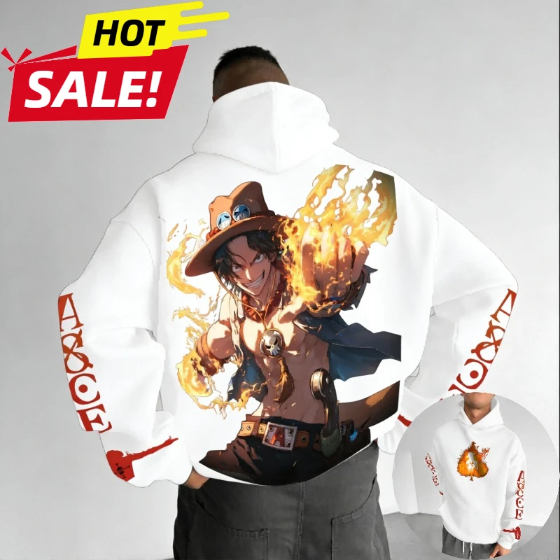 ACE Anime One Piece Harajuku Streetwear 2026 New Men Vintage Hoodie Winter Women Oversized Hooded Sweatshirt Long Sleeve Top photo 3