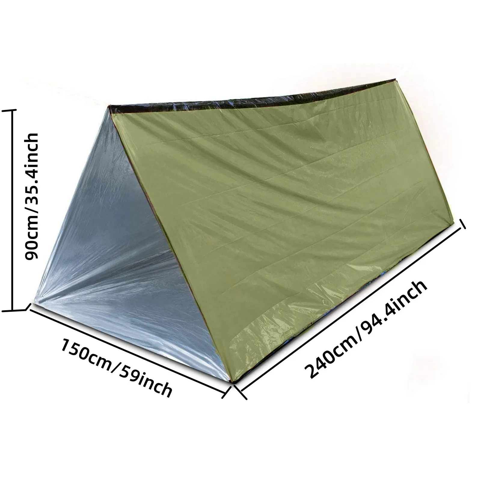 2 Person Emergency Shelter Bivy Survival Tent Kit Mylar Tube Tent Sleeping Bag Waterproof Outdoor SOS Thermal Blanket Reusable photo 2
