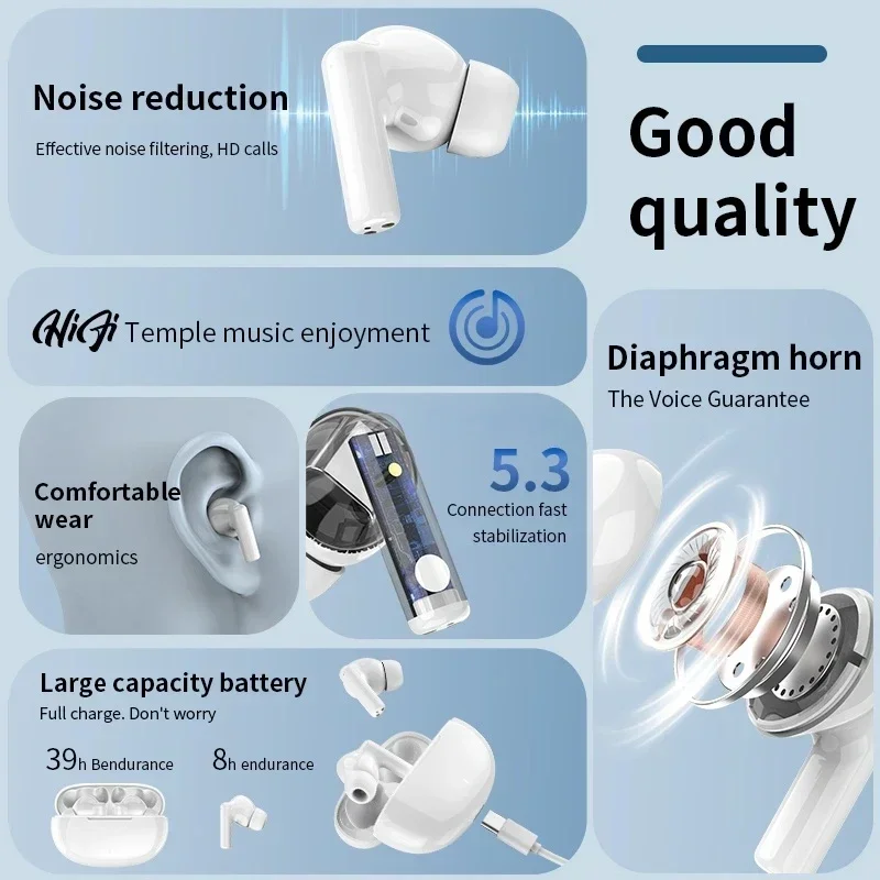 New wireless Bluetooth headset TWS headset with microphone stereo sports in-ear headset touch long standby apply to smartphones photo 4