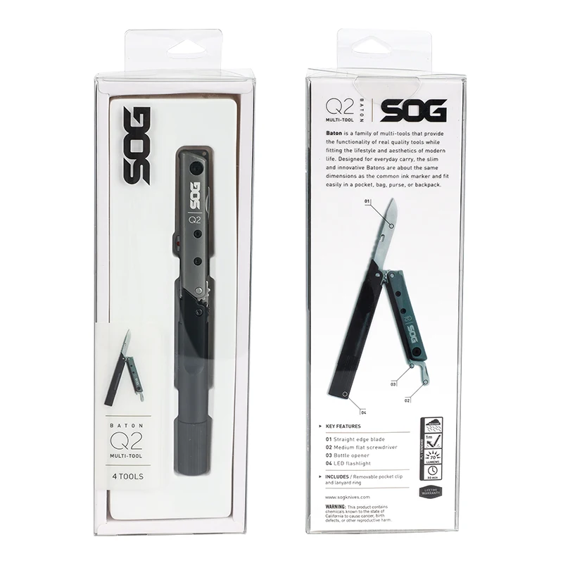 SOG BATON Q2 4 in 1 Multifunctional Tactical Pen Mini Pocket Tools EDC Compact Multi-Tool LED Flashlight Outdoor Survival Tools photo 6