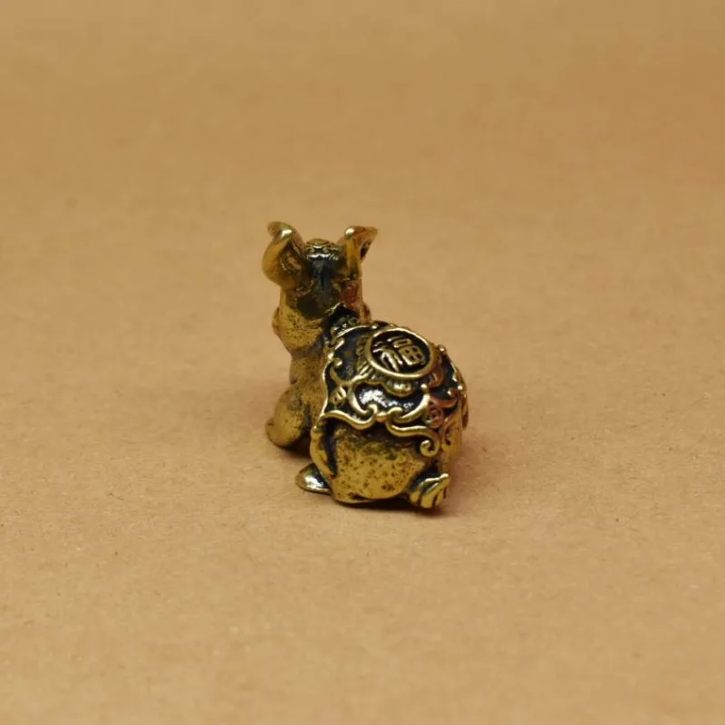 Retro Brass Zodiac Rabbit Figurine Metal Lucky Rabbit Statue Desktop Decoration Feng Shui Collectible Ornament Gift photo 4