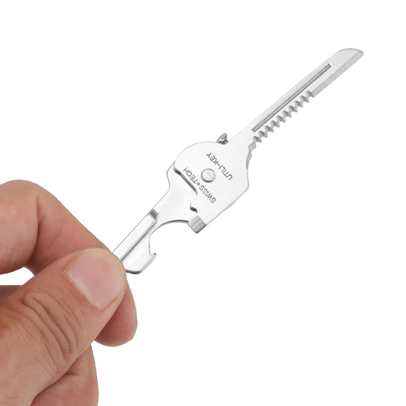 Multi Function Folding Tool Keychain Opener Screwdriver EDC 6 In 1 Utility Outdoor Survival Rescue Pocket Plier KeyRing photo 6