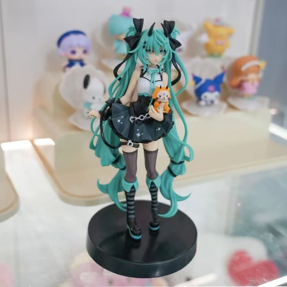 Anime Hatsune Miku Cos Raccoon Demon Cat Ears Cinnamoroll Kawaii Miku Girl Anime Figure PVC Collection Model Doll Toy photo 6