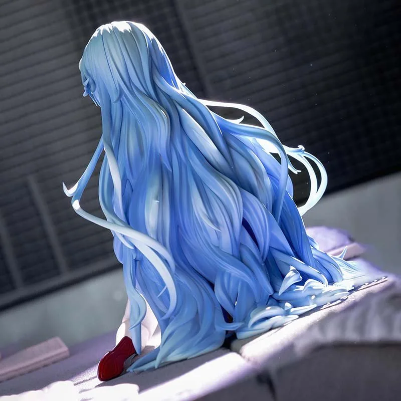 10cm Anime Figure Ayanami Rei Long Hair Kneeling Pose Action Figures PVC Model Collection Dolls Toy Gifts Ornament photo 4