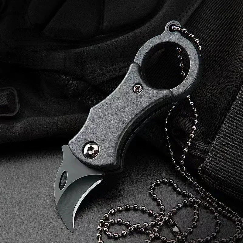 NEW Mini Keychain Pocket Knife Stainless Steel Camping Small Mini Portable Knife Peeler Fixed Blade Multi EDC Tool with Chain photo 3