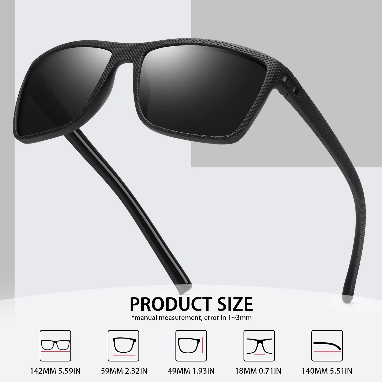 3/4 Pack New Designer Box Polarized Colorful Sunglasses for Men and Women Suitable for Driving, Fishing, Outdoor Sports UV400 photo 2