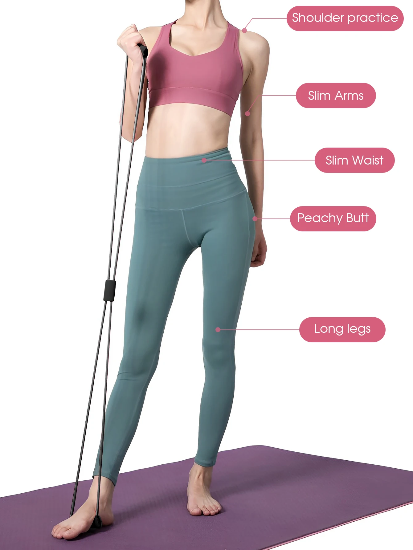Yoga Resistance Bands Elastic Sports Exercise Puller 8-shaped Chest Expander Pilates Gym Fitness Equipment Strength Training photo 5