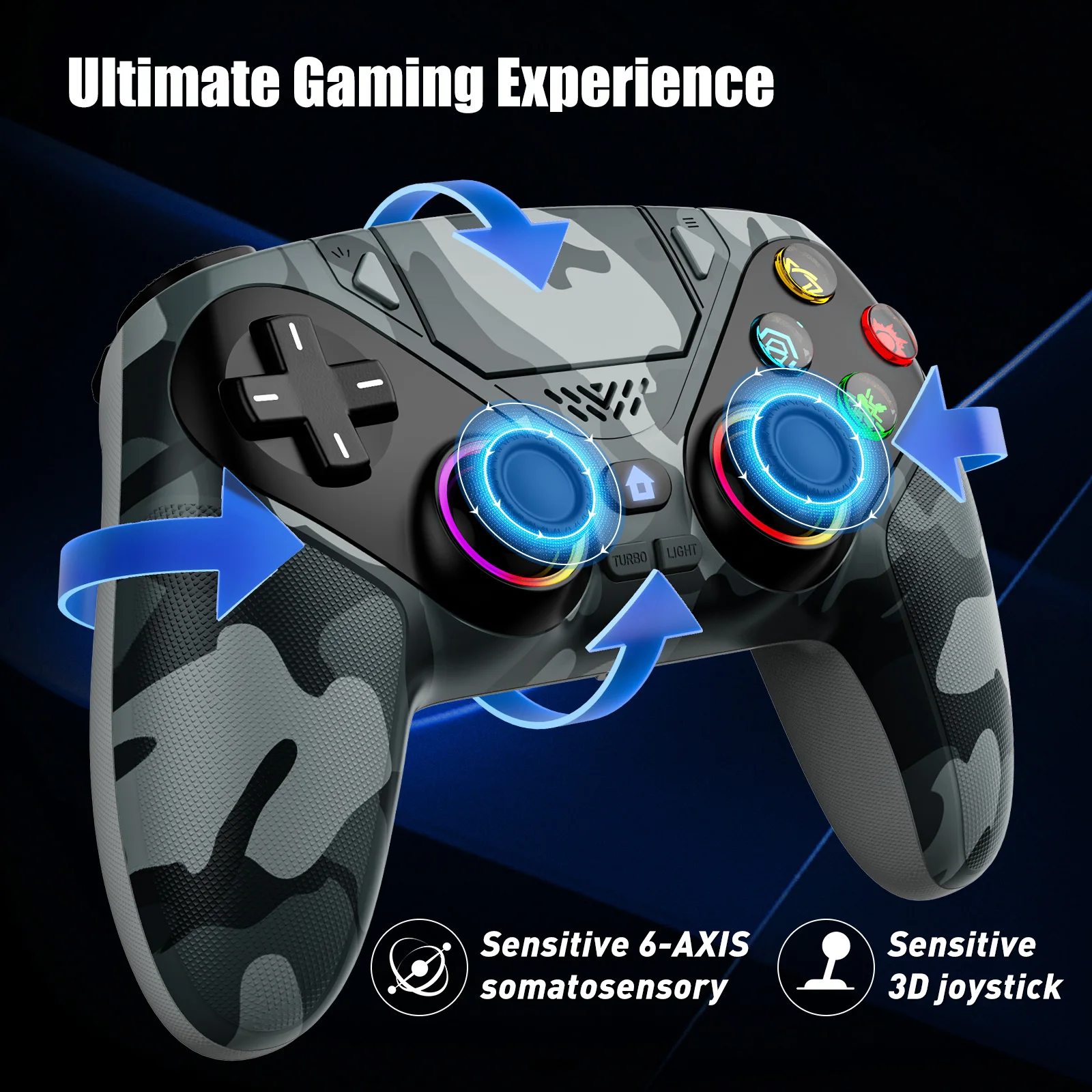 Controller For Playstation 5 PS5/PS5 Pro/Slim/PC Gamepads W/Hall Effect RGB Wireless Game Control Joystick Marco/Turbo Program photo 4