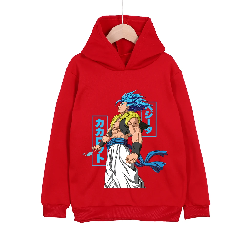 Kids Dragon Ball Z Gogeta Printed Hoodie Cotton Tshirt Unisex Anime Cartoon Pullover for 100 160cm Children photo 6