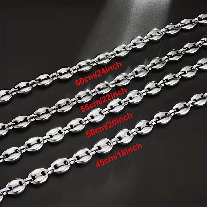 Trendy Simple Pig Nose Chain Coffee Bean Chain Men's and Women's Unique Necklace Stainless Steel Everyday Accessory photo 5
