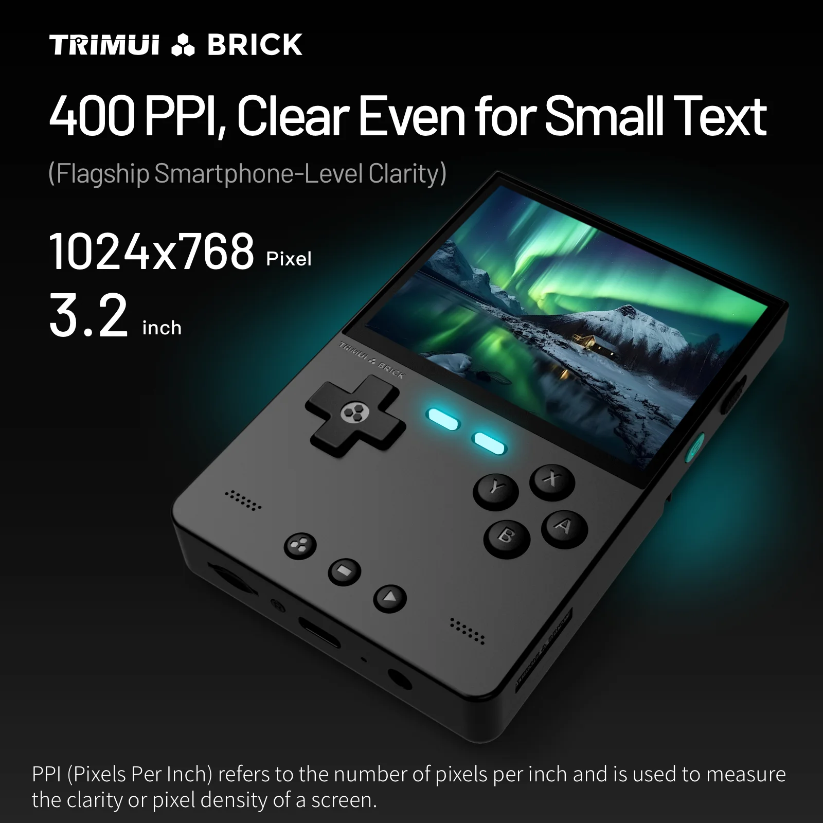 TRIMUI BRICK Handheld Game Console 3.2'' IPS Screen Linux System Trimui UI Metal Back Panel Key LED Lighting Free Keycap Gifts photo 3
