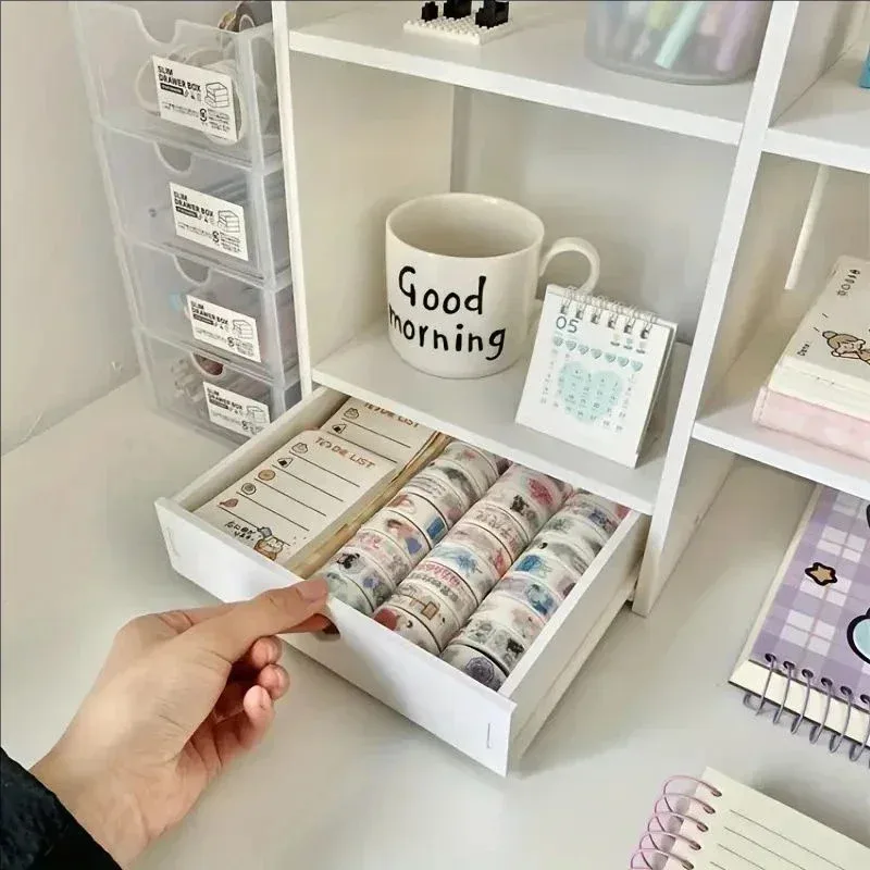 Double-Layer Desktop Organizer Rack Stationery Office Desk Accessories Storage Desktop Cosmetics Organizers Storage Shelf photo 3