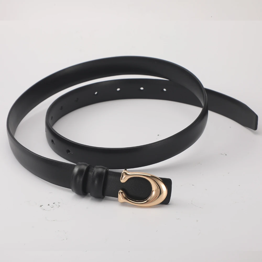 High-quality Women's Fashionable Belt C-shaped Buckle Smooth Buckle Temperament Double-sided Gift For Mother Using Belt photo 4
