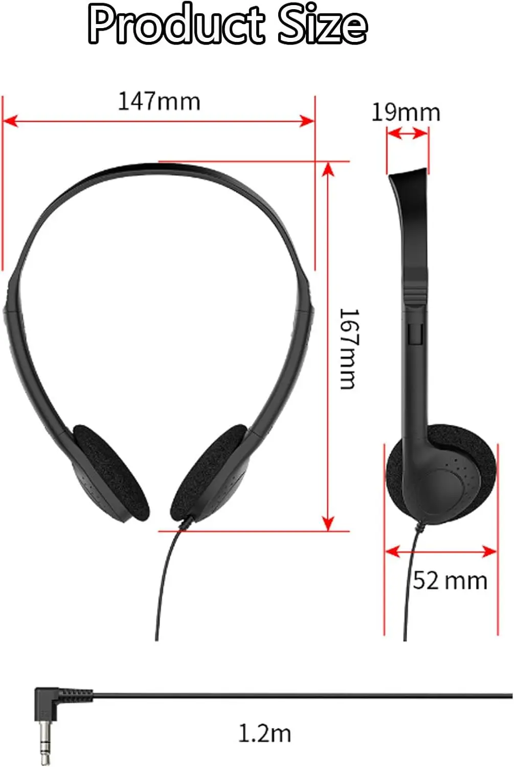 2/4/6Pcs 3.5mm Wired Computer Headphone No Microphone Gaming Headset Noise Canceling Sports MP3 Earphone Wired Stereo Headset photo 2