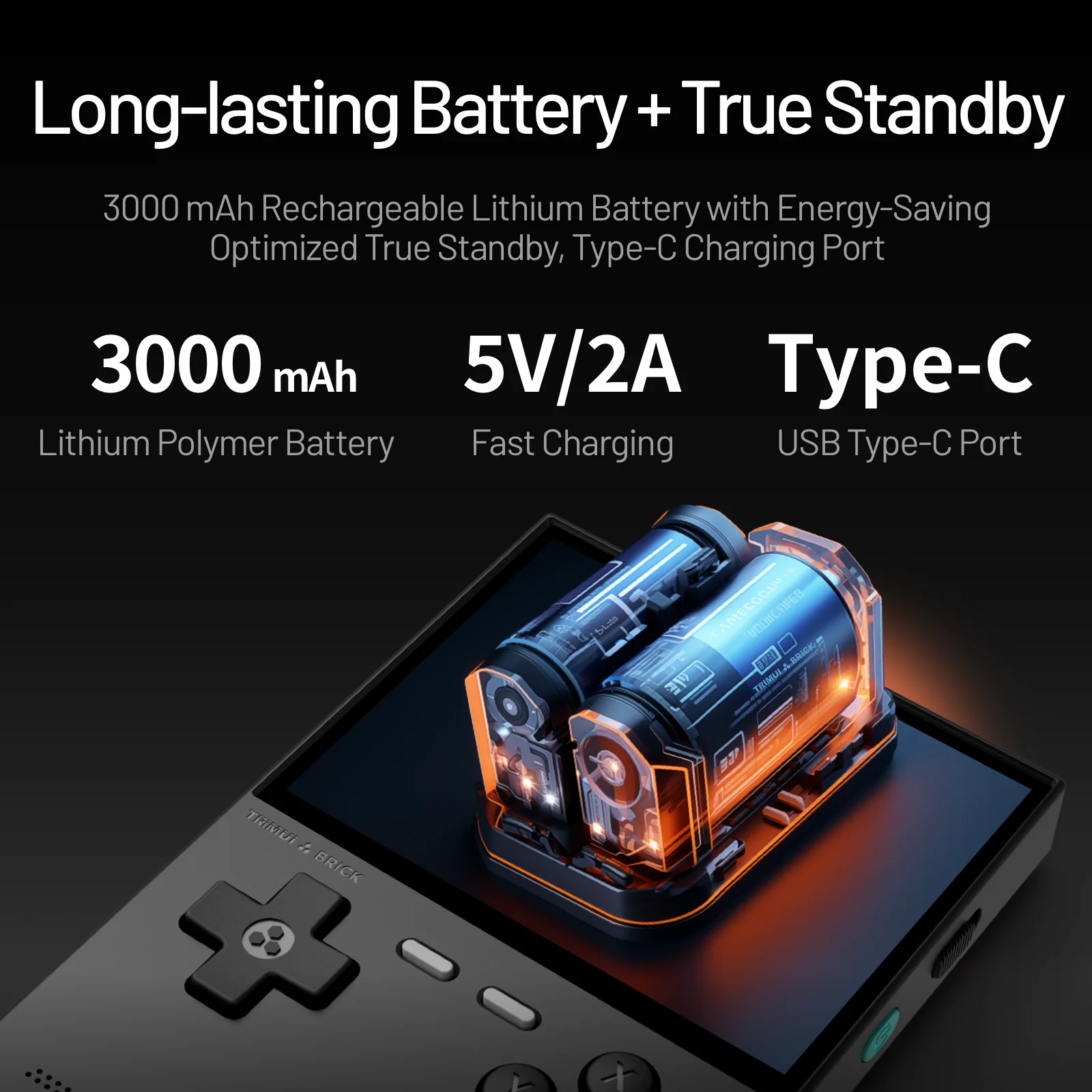 TRIMUI BRICK Handheld Game Console 3.2'' IPS Screen Linux System Trimui UI Metal Back Panel Key LED Lighting Free Keycap Gifts photo 6