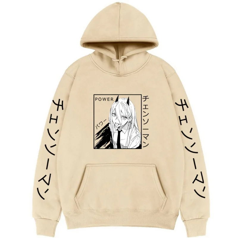 Chainsaw Man Power Anime Graphic Hoodies Vintage Oversized Hooded Sweatshirt Long Sleeves Soft Cotton Hoodie Men Women Clothes photo 2