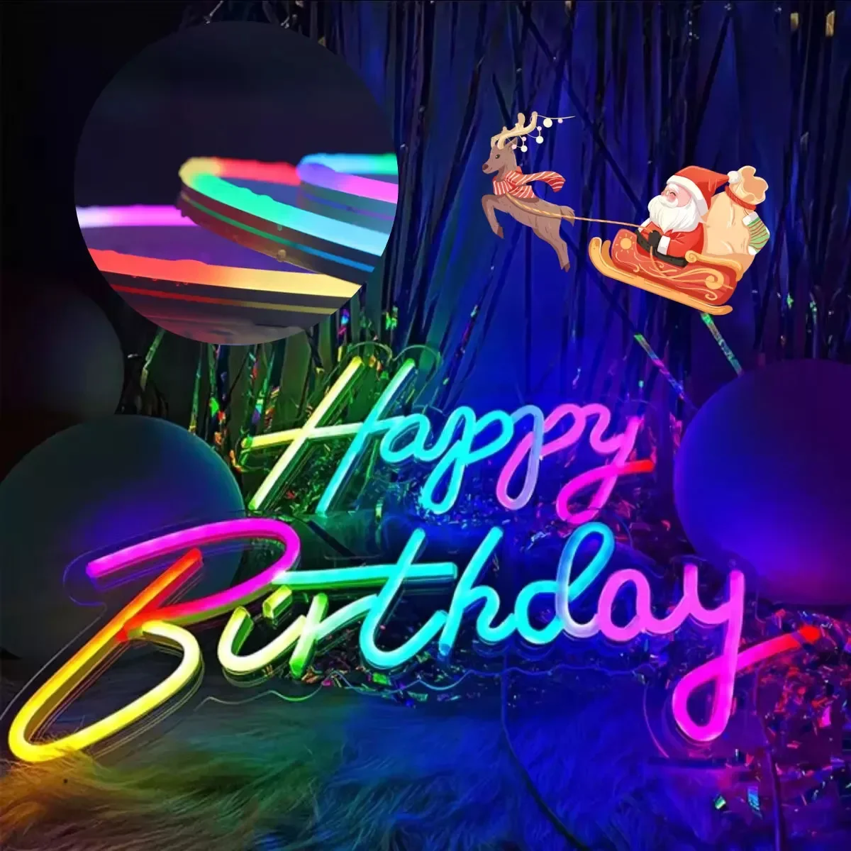 RGB Flexible LED Strip Lights USB Neon Rope Lights Remote App Control Music Sync Color Change Gaming Room Party Decor DIY Design photo 2