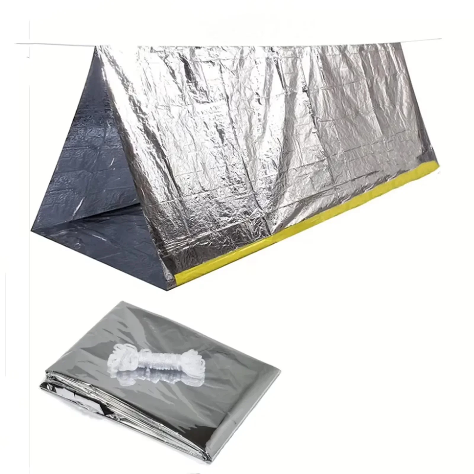 2-Person Outdoor Camping Tent Waterproof Lifesaving Tent Emergency Escape Camping Survival Tent Kit Outdoor Camping Mat photo 3