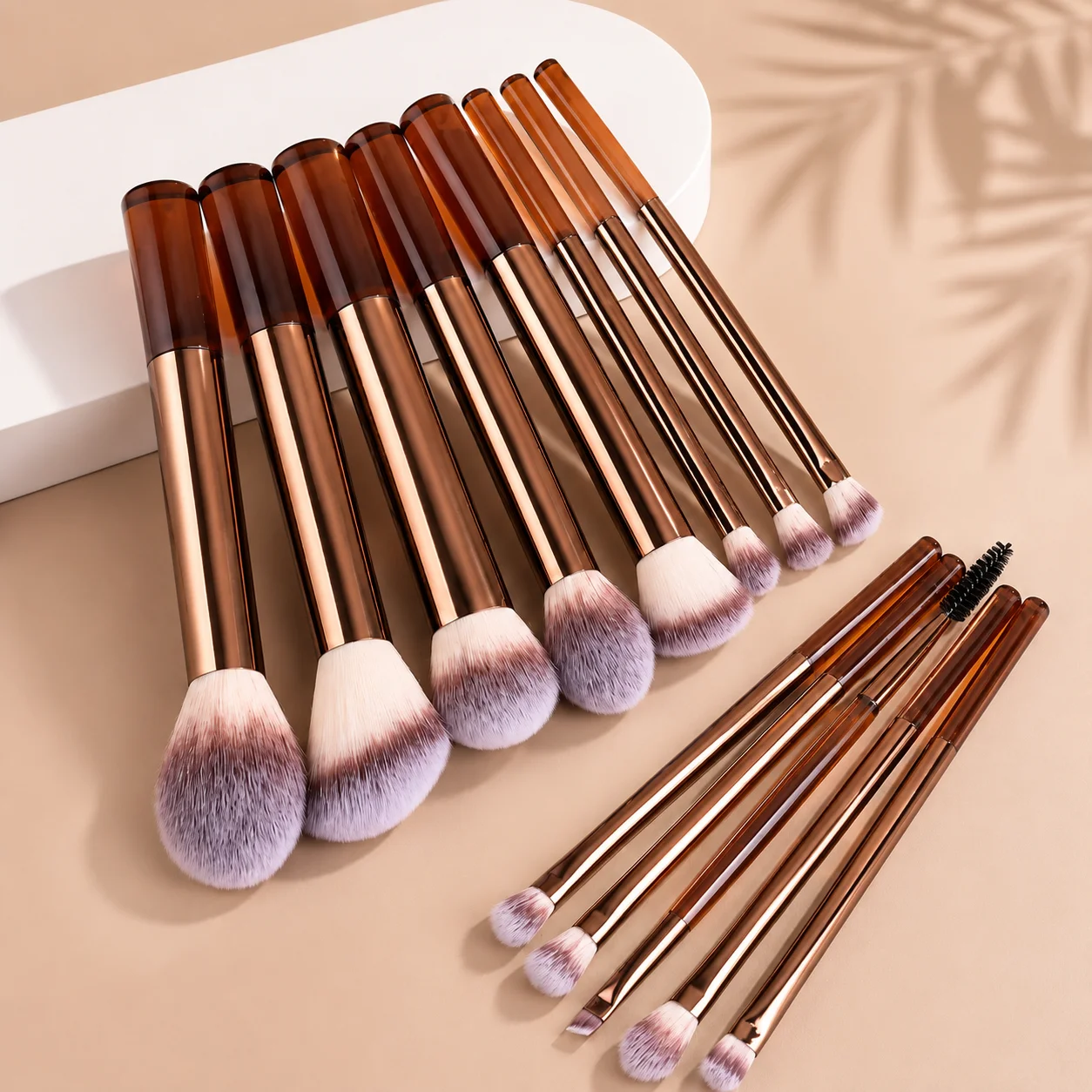 Professional Dual-Ended Makeup Brush Set Includes Foundation Brush, Contour Brush, Blush Brush, Powder Brush, Eyeshadow Brush, C photo 2