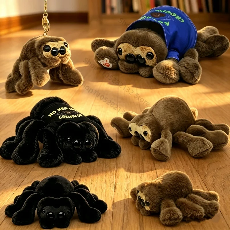 New Lucas The Spider Plush Cute Jumping Spide Plush Anime Peripherals Soft Stuffed Animal Black Spider Plushie Decoration Gift photo 2