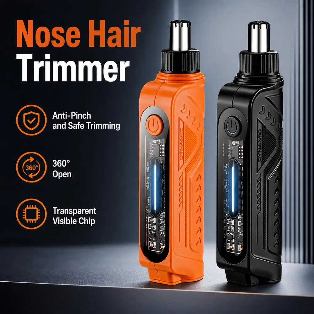 Rechargeable Nose Ear Hair Trimmer 360° Rotatable Anti‑Pinch Washable Detachable Head Type‑C Charging Portable Men Grooming Tool photo 3