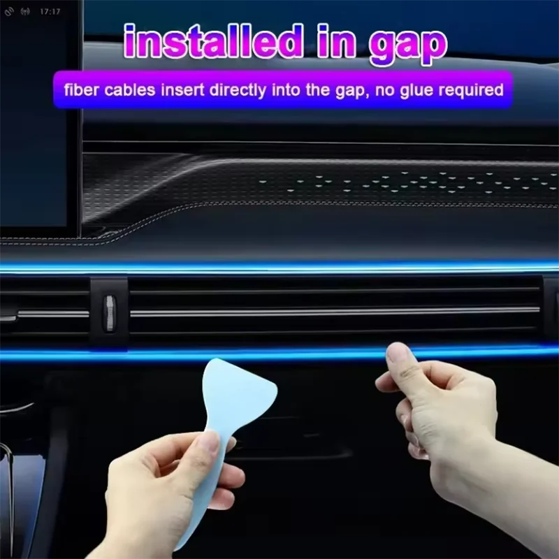 Car RGB Ambient LED Light Strip USB Fiber Optic Atmosphere Lamp Neon Interior Console Decoration Lights colorful 1/2/3/4/5M photo 3