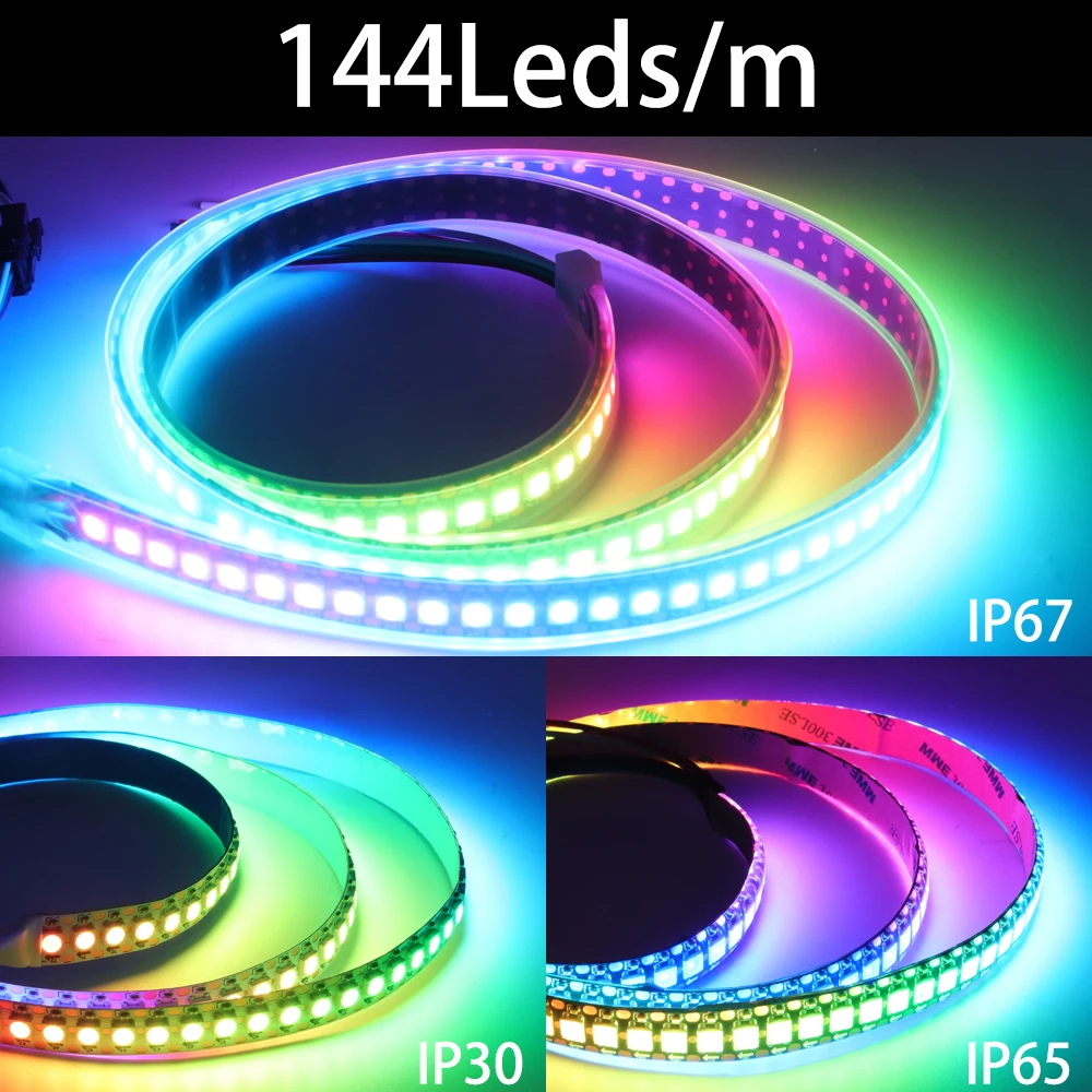 WS2812B WS2811 WS2813 WS2815 5050 RGB Smart LED Strip Lights WS2812 Individually Addressable IC 30/60/144Pixels/Leds/m Tape photo 6