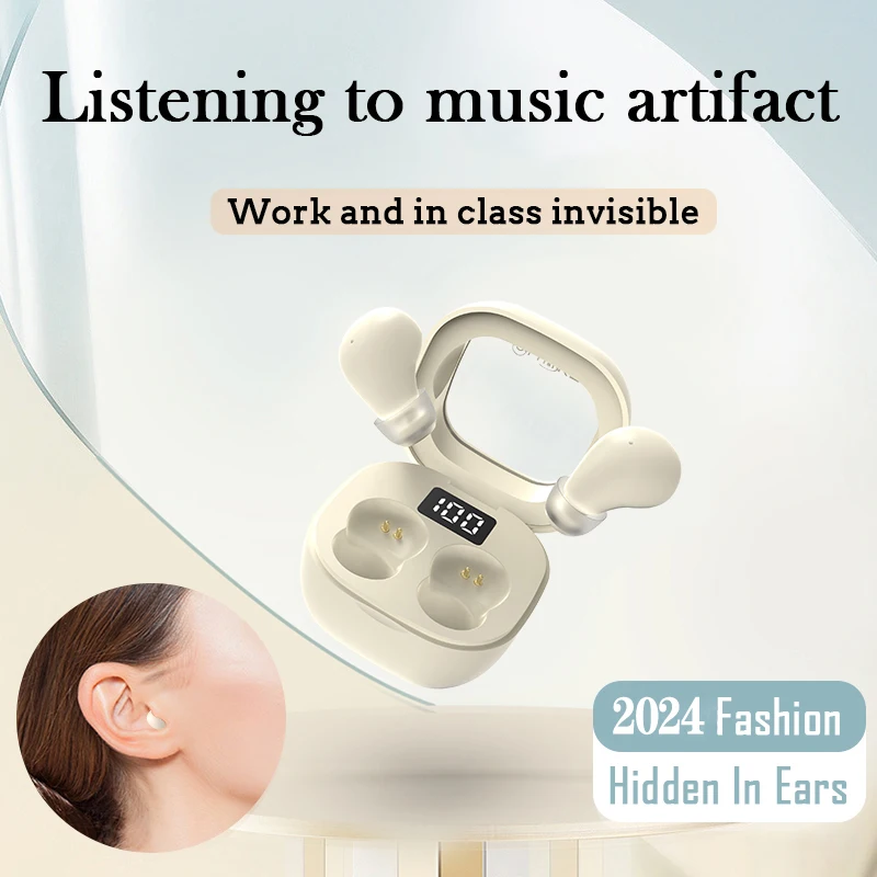 SK Small Headphones Wireless Bluetooth Headset Sport Sleeping Invisible Comfortable To Wear Bass Earbuds Earphone For All Phones photo 2