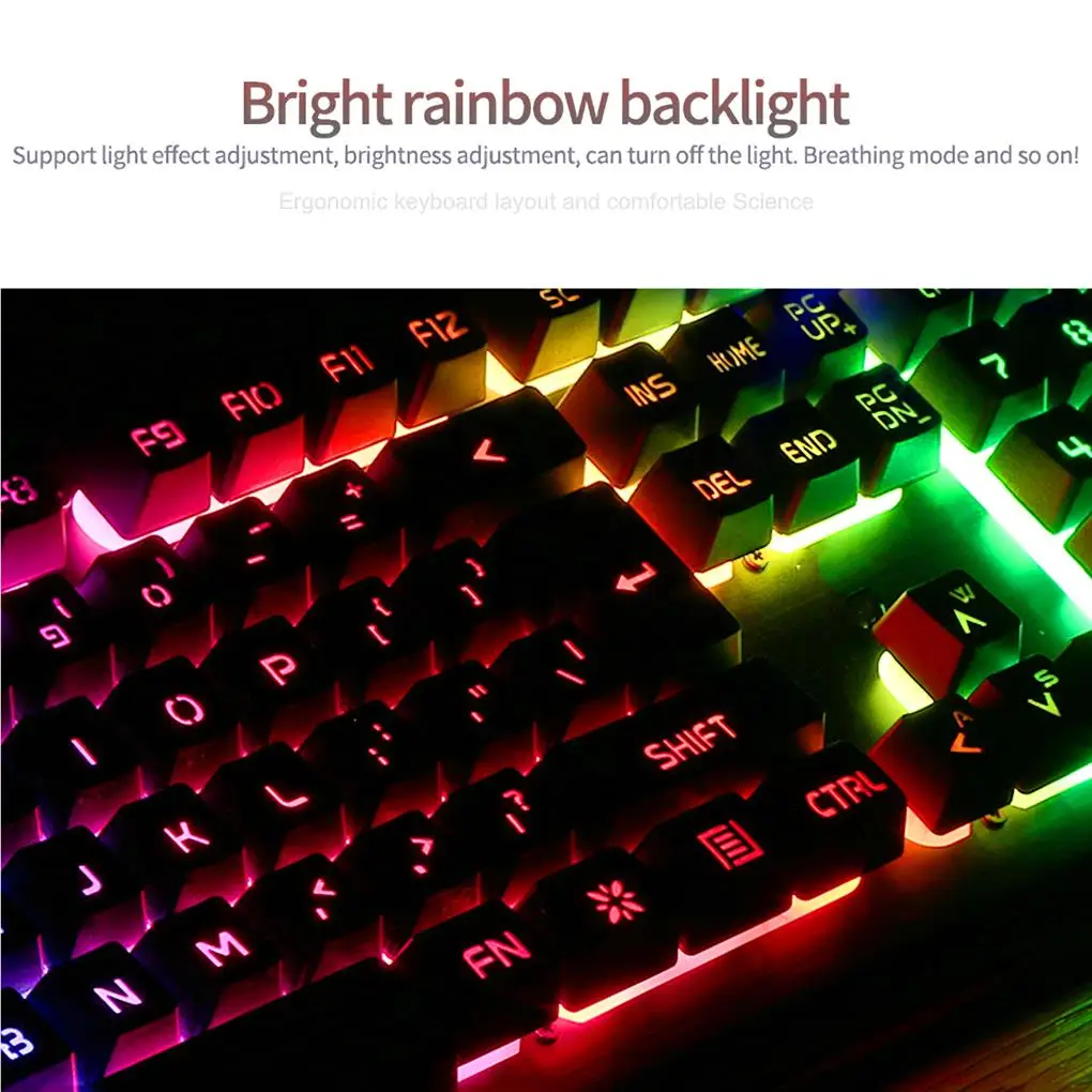 Backlit Wired Keyboard and Mouse Game Keyboard Mouse Earphone Set Of Real Mechanical Key Mouse Set photo 3