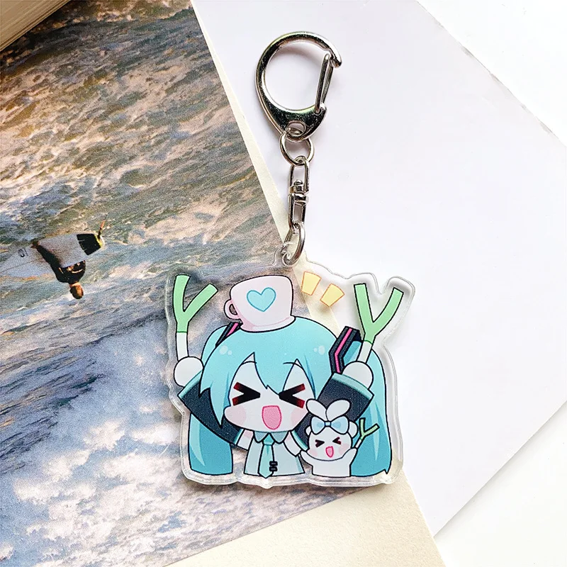 Hatsune Miku Acrylic Keychain Cute Girl Anime Peripheral Creativity Cute Backpack Pendant Decor Fashion Surprise Couple Toy Gift photo 4