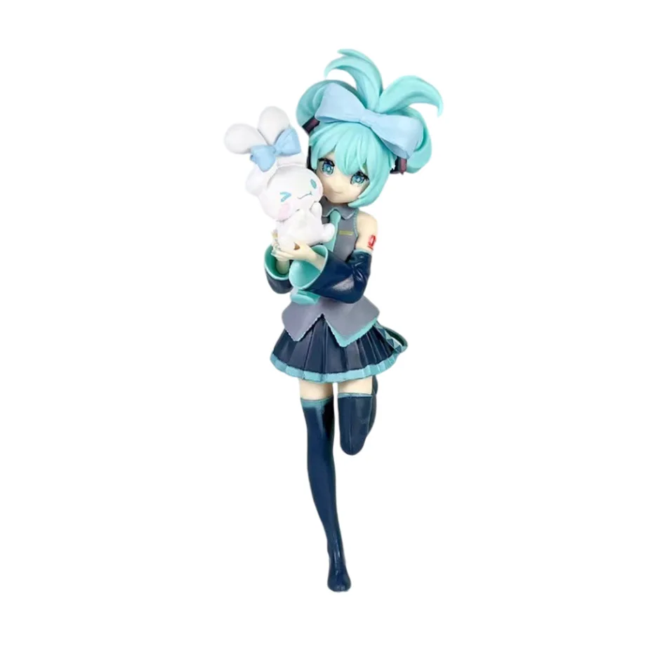 Anime Hatsune Miku Cos Raccoon Demon Cat Ears Cinnamoroll Kawaii Miku Girl Anime Figure PVC Collection Model Doll Toy photo 3