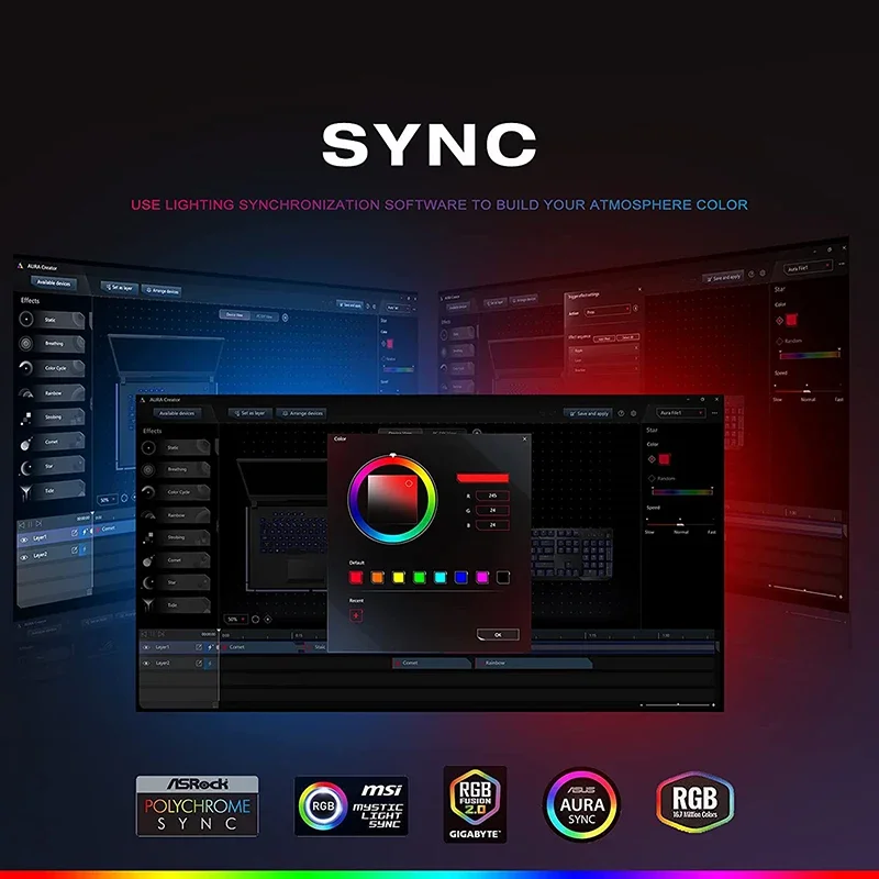 Acrylic ARGB LED Strip Lights for PC 5V 3pin 4pin RGB Diamond Hard Bar Work with Aura Gigabyte Mystic Fusion MSI SYNC Deco Light photo 4