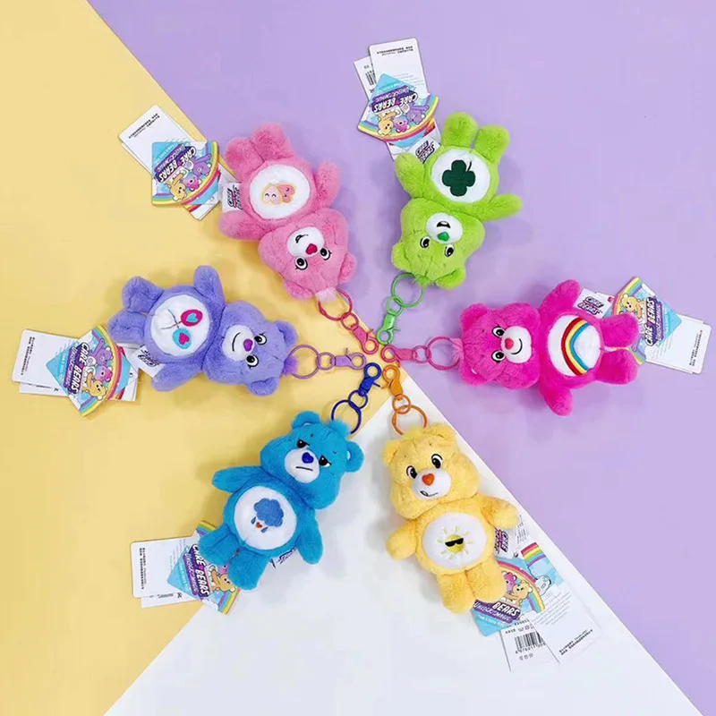 Care Bears Plush Kawaii Carebears Rainbown Bear Plush Anime Hobby Toy Keychain Bag with Sound Dolls Christmas Birthday Gifts photo 3