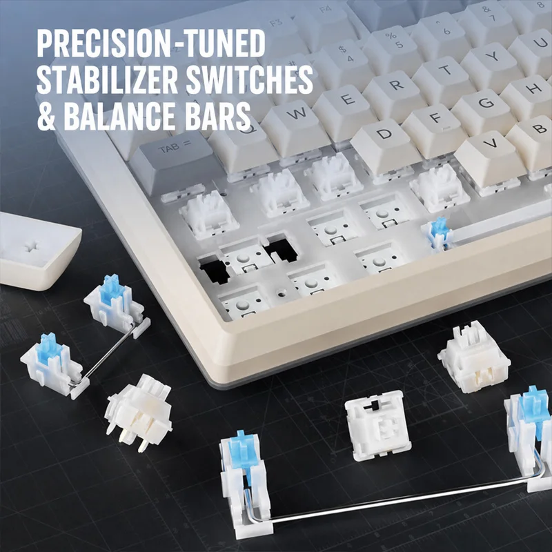 Langtu T98 Wired RGB Custom Mechanical Keyboard, Silent Gaming Office Keyboard for PC Laptop, Red Blue Xiangyun Silent Switch, S photo 2